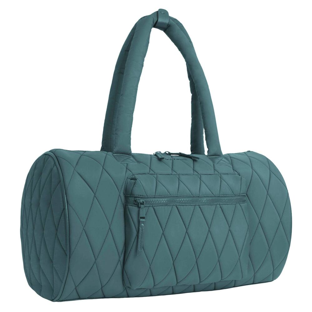 Max Studio Quilted Duffle Bag - 20" Travel Weekender with Add-A-Bag Spruce Green